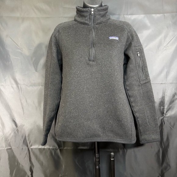 Patagonia Better Sweater 1/4 Zip Fleece Pullover Womens Medium Black Long Sleeve - Picture 2 of 15